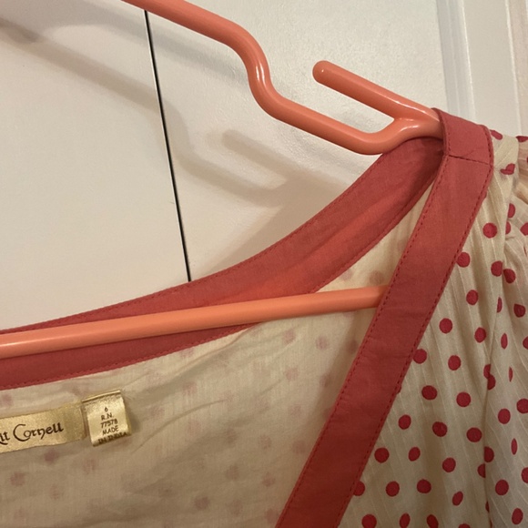 April Cornell Polka Dot Midi Retro V-Neck A-line Cap Sleeve Dress - Picture 8 of 11